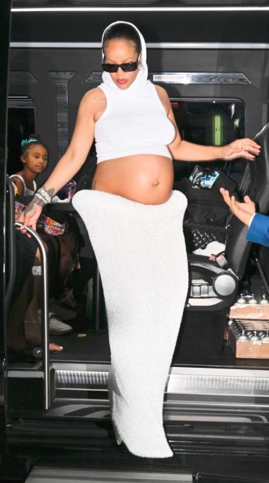 Rihanna in a White Ensemble