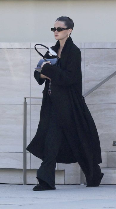 Selena Gomez in a Black Coat