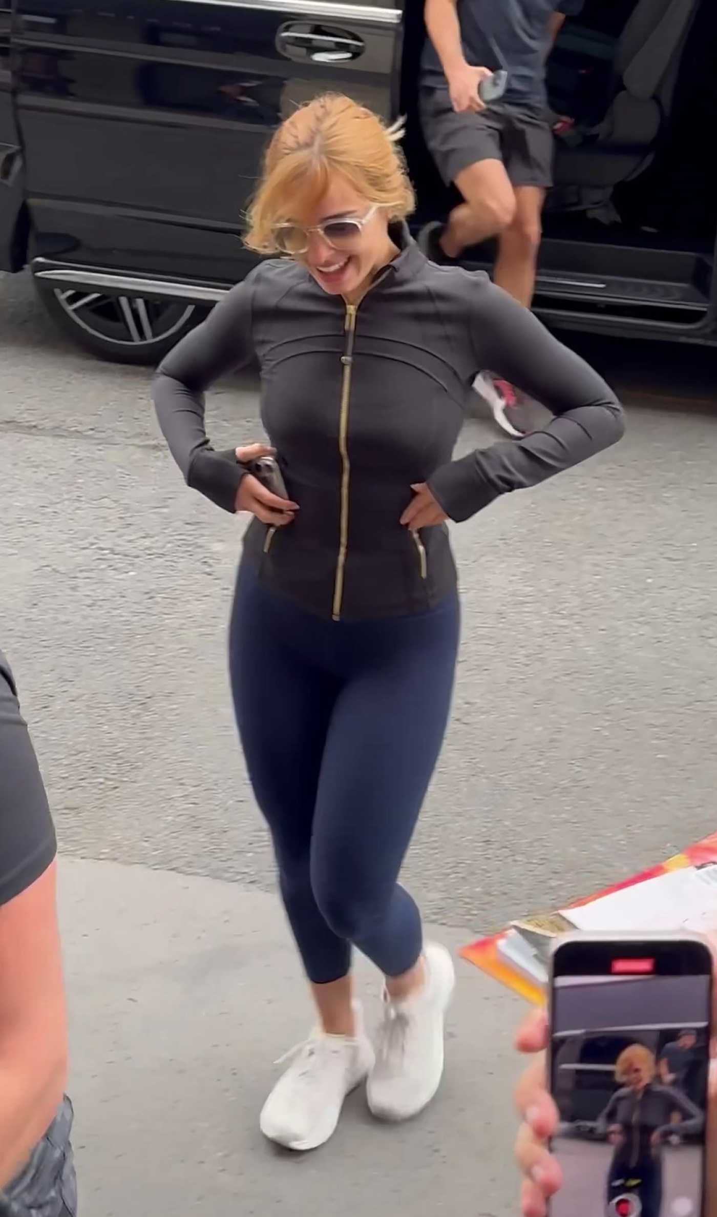 Addison Rae in a Blue Leggings Was Seen Out in Paris 09/02/2025