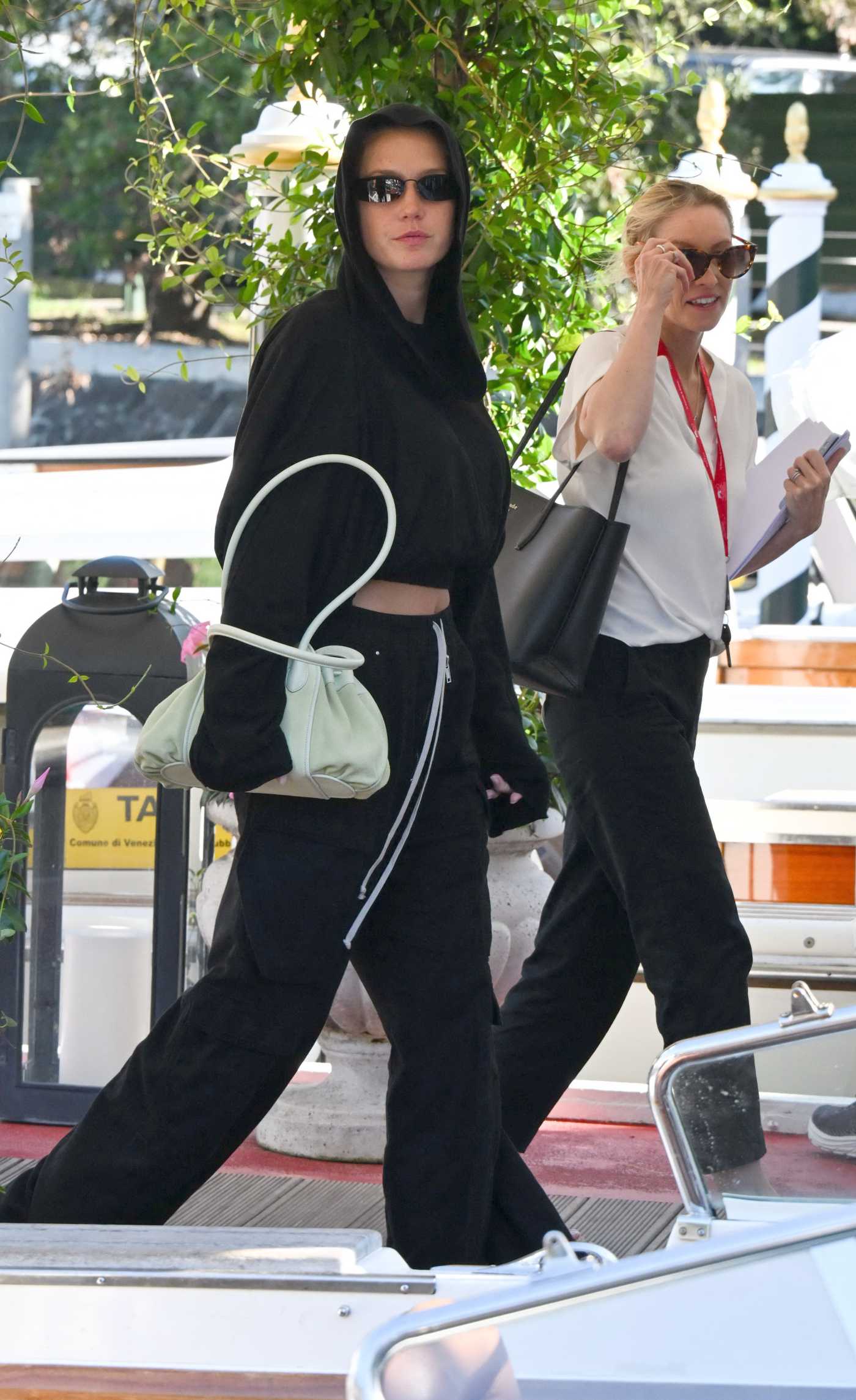 Adele Exarchopoulos in a Black Hoodie Arrives at the Hotel Excelsior in Venice 09/06/2025