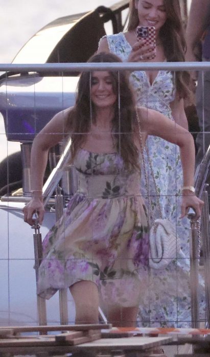 Nina Dobrev in a Floral Dress