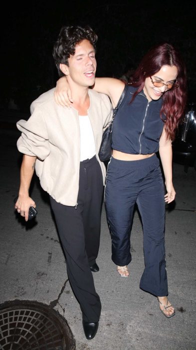 Camila Mendes in a Black Track Pants