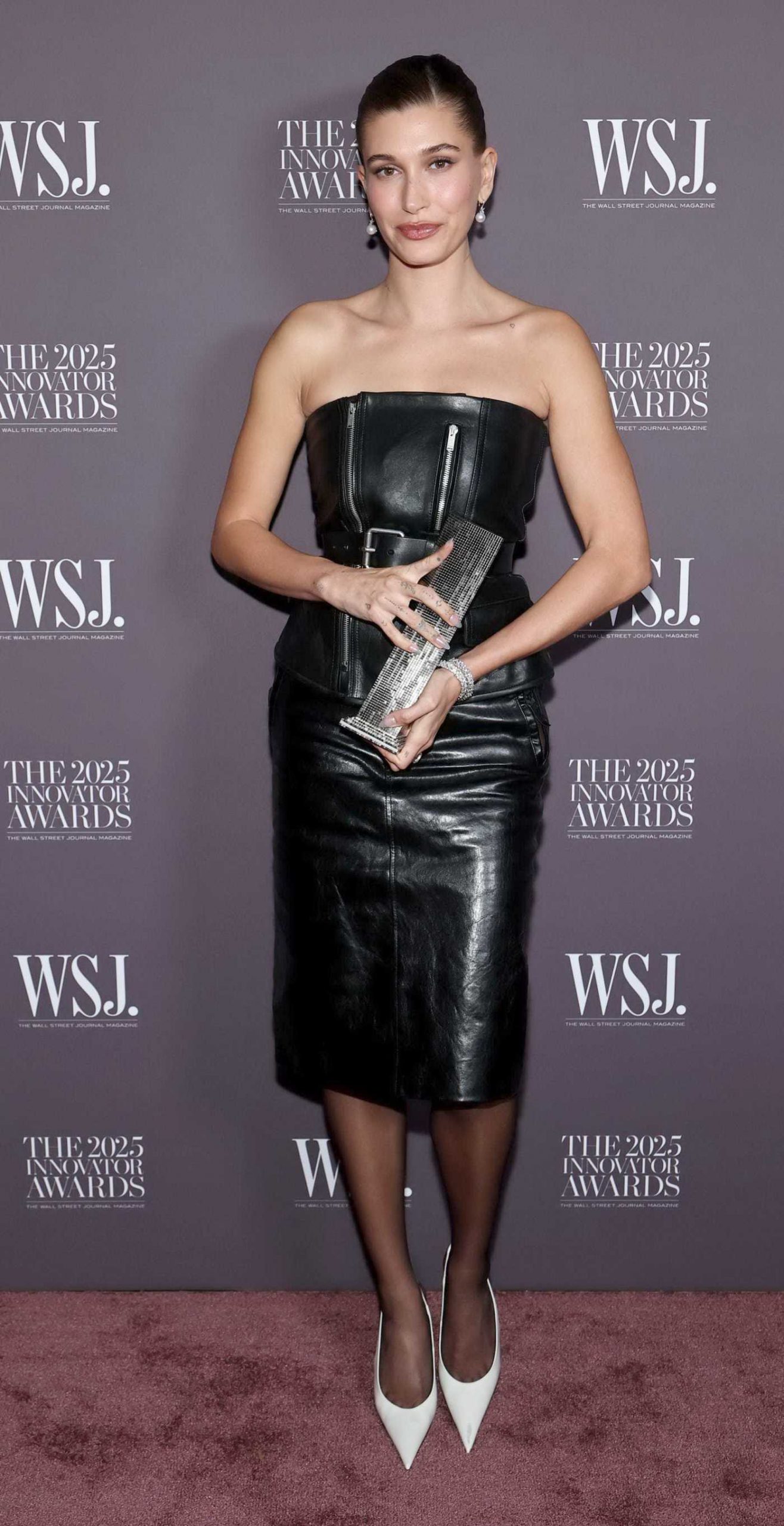Hailey Baldwin Attends WSJ. Magazine 2025 Innovator Awards at the Museum of Modern Art in New York City 10/29/2025