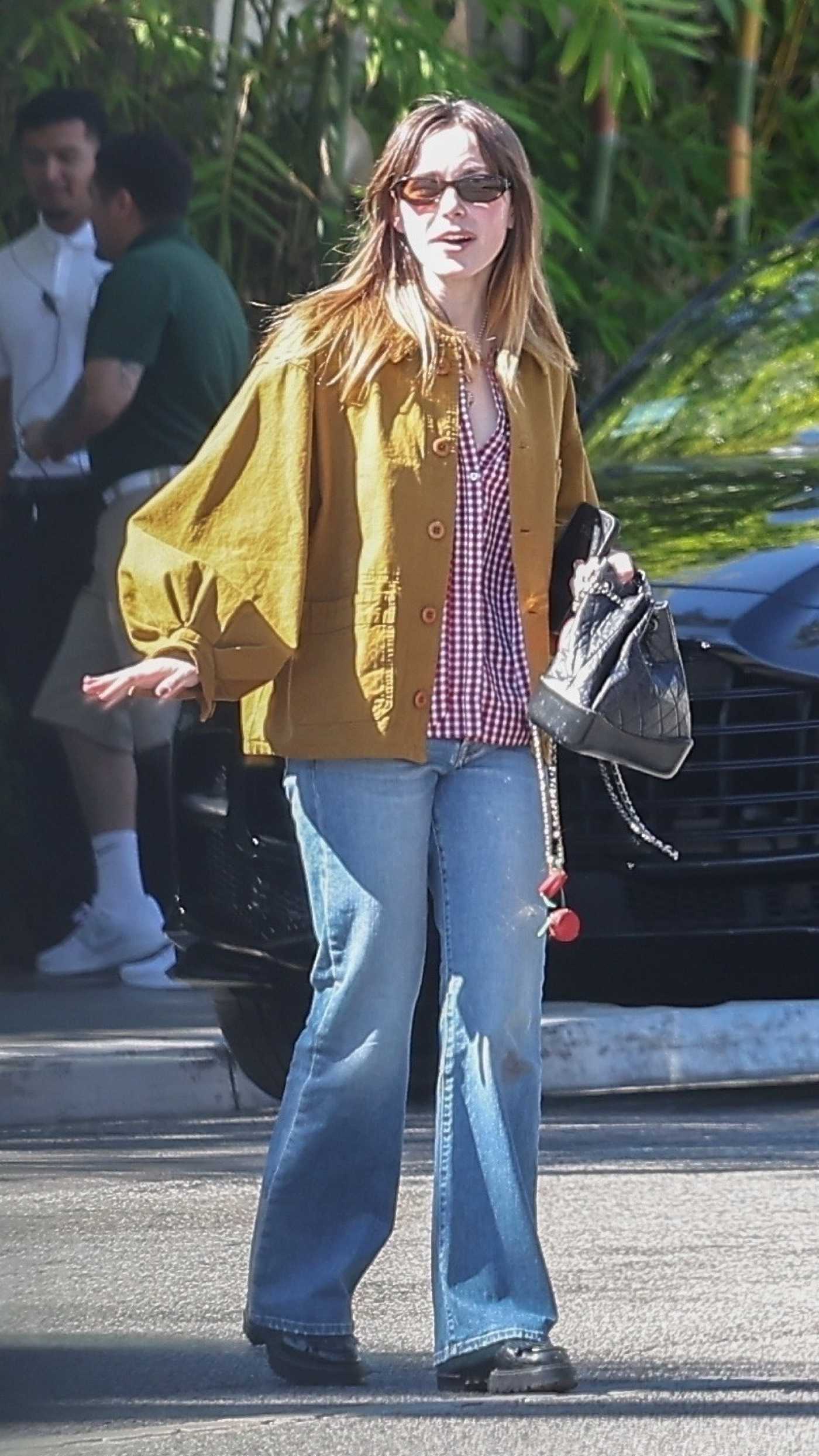 Kiernan Shipka in a Yellow Jacket Arrives for Lunch at San Vicente Bungalows in West Hollywood 10/16/2025