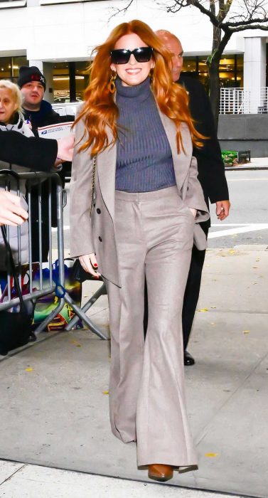 Isla Fisher in a Grey Turtleneck
