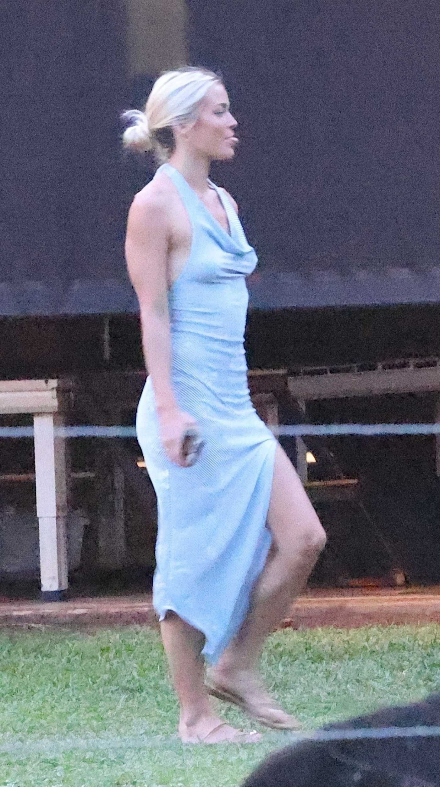 Olivia Dunne in a Baby Blue Dress Attends Pirates Pitcher Jared Jones Pre-Wedding Party in Kauai, Hawaii 11/21/2025