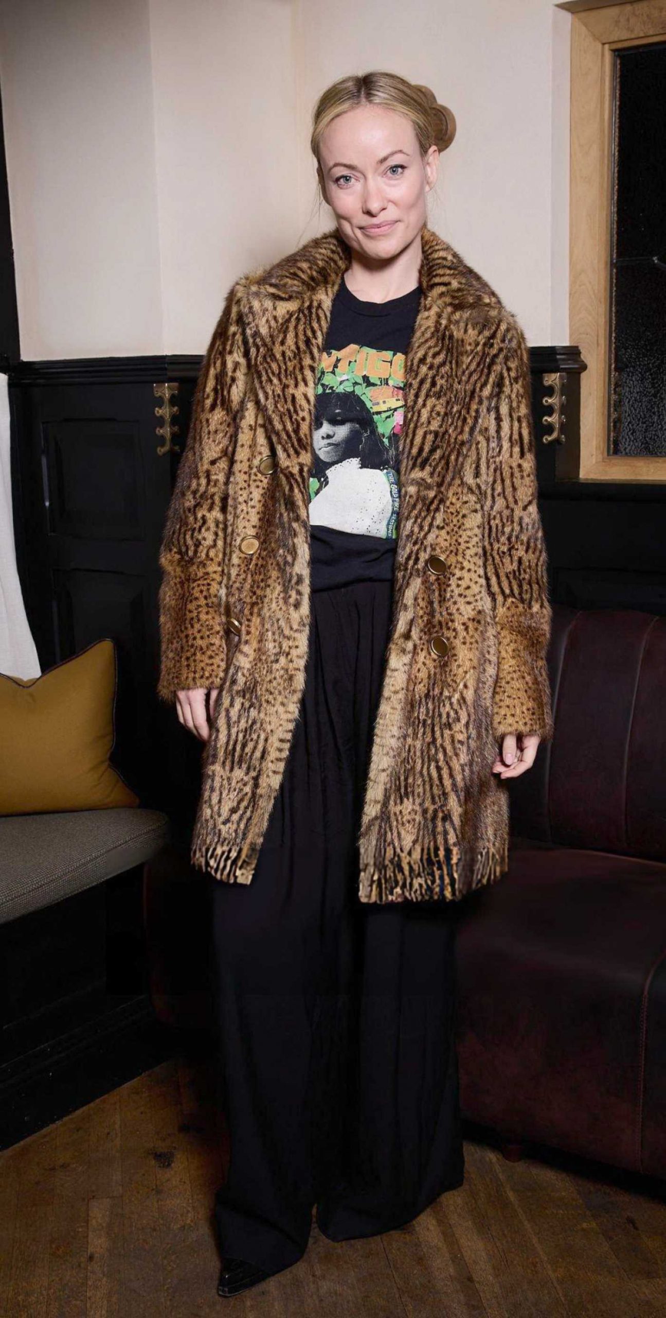 Olivia Wilde Attends a Celebration of One Battle After Another at The Hart Pub in London 11/20/2025