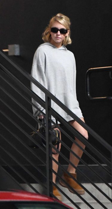 Sydney Sweeney in a Grey Hoodie