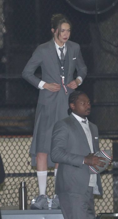 Gigi Hadid in a Grey Ensemble