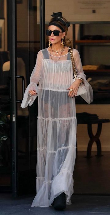 Kate Beckinsale in a White See-Through Dress