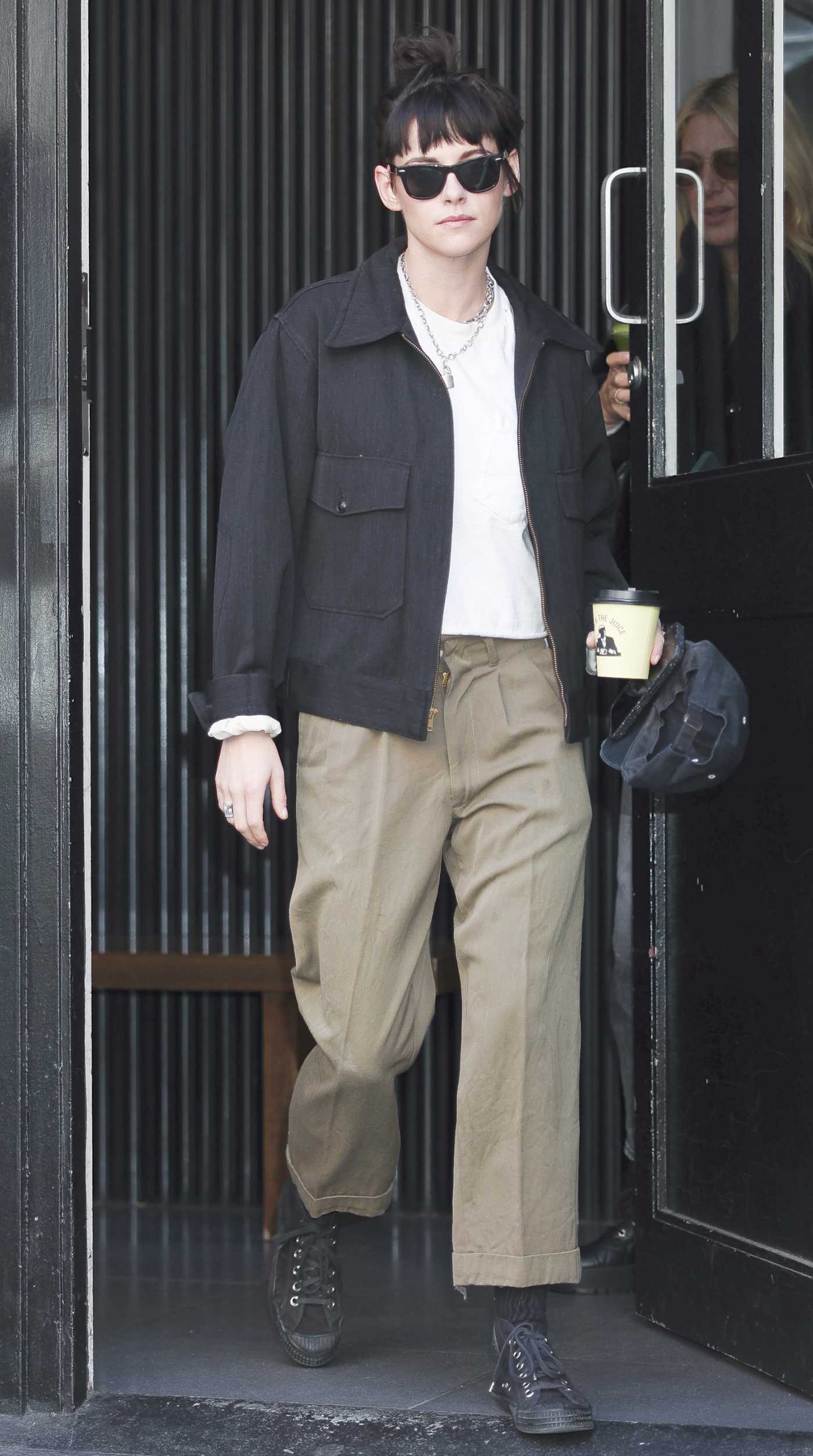 Kristen Stewart in a Black Jacket Leaves Her Loft in NYC 12/03/2025