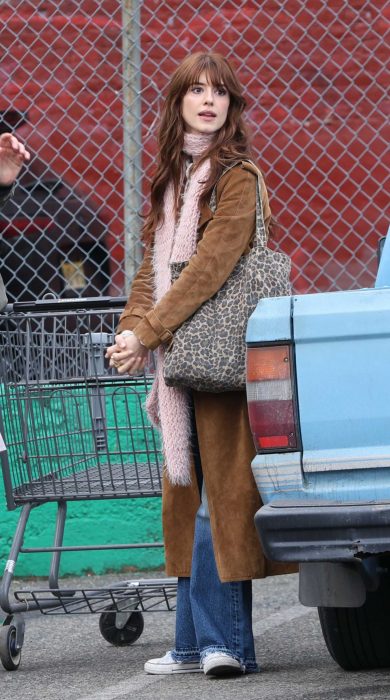 Daisy Edgar-Jones in a Tan Coat