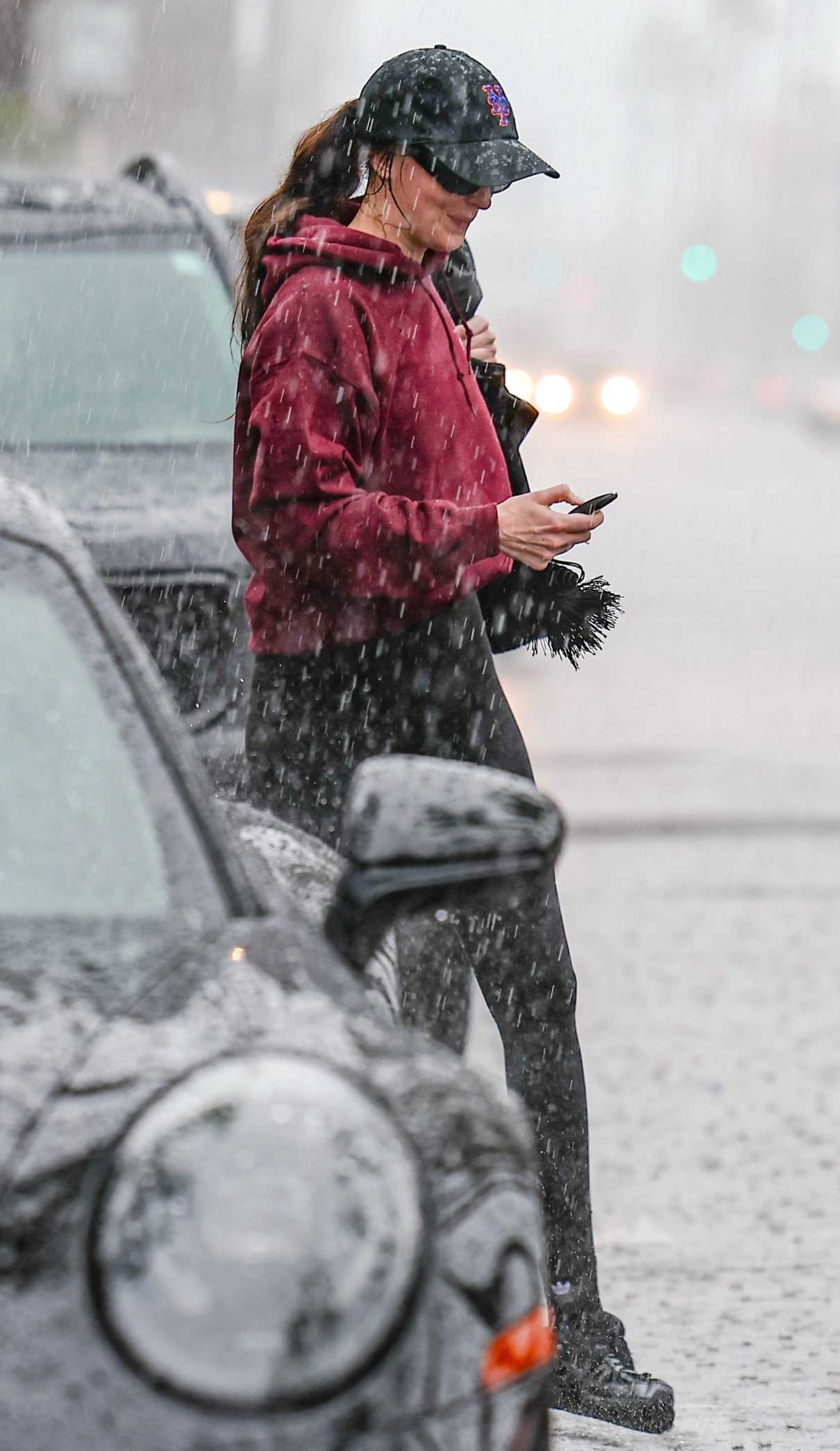 Dakota Johnson in a Black Cap Leaves Her Gym Session in Los Angeles 02/16/2026
