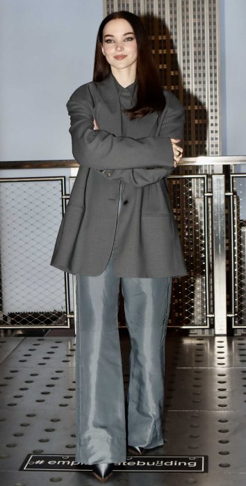 Dove Cameron in a Grey Blazer