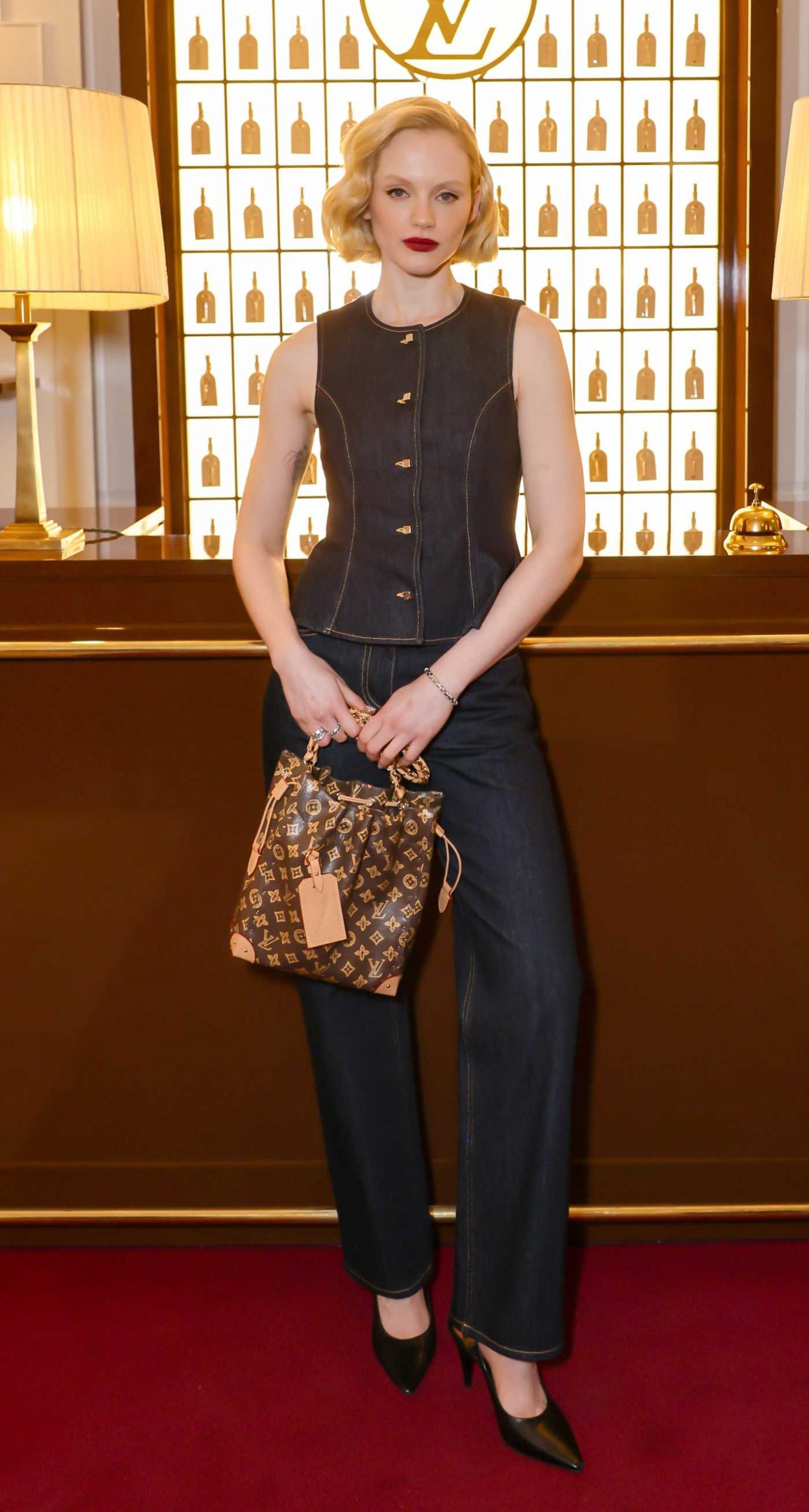 Emma Laird Attends the Louis Vuitton Hotel Pop-Up Opening Party at 28 Berkeley Square in London 04/23/2026
