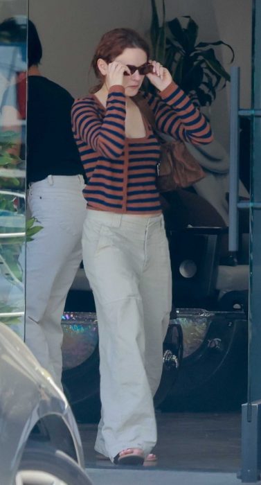 Joey King in a Beige Pants