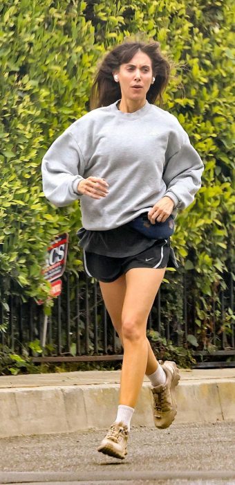 Alison Brie in a Grey Sweatshirt