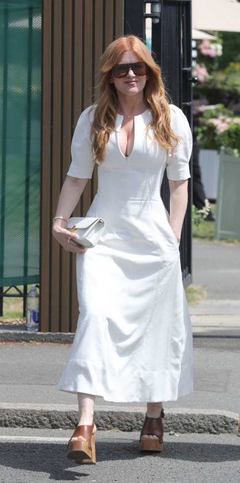 Isla Fisher in a White Dress