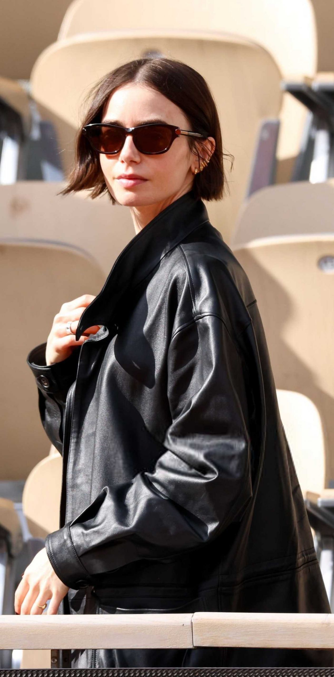 Lily Collins Attends Day Eight of the 2026 French Open in Paris 05/31/2026