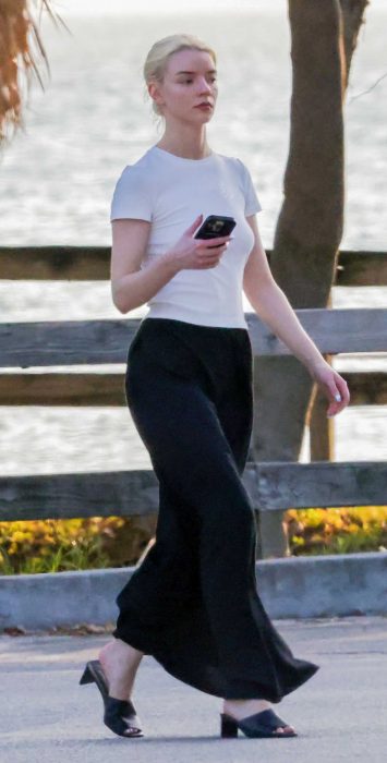 Anya Taylor-Joy in a White Tee