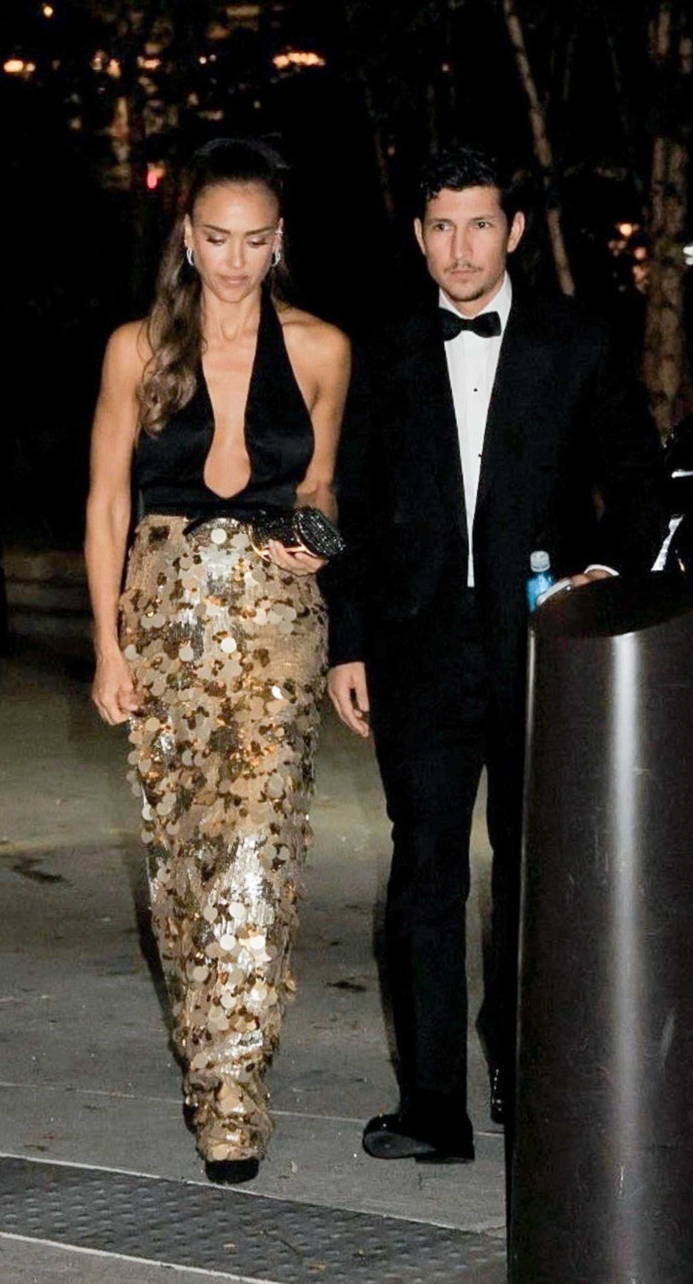 Jessica Alba in a Black Top Leaving with Danny Ramirez the Taylor Swift/Travis Kelce Wedding at Madison Square Garden in New York City 07/03/2026