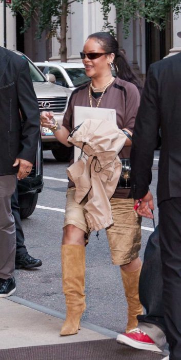 Rihanna in a Brown Tee