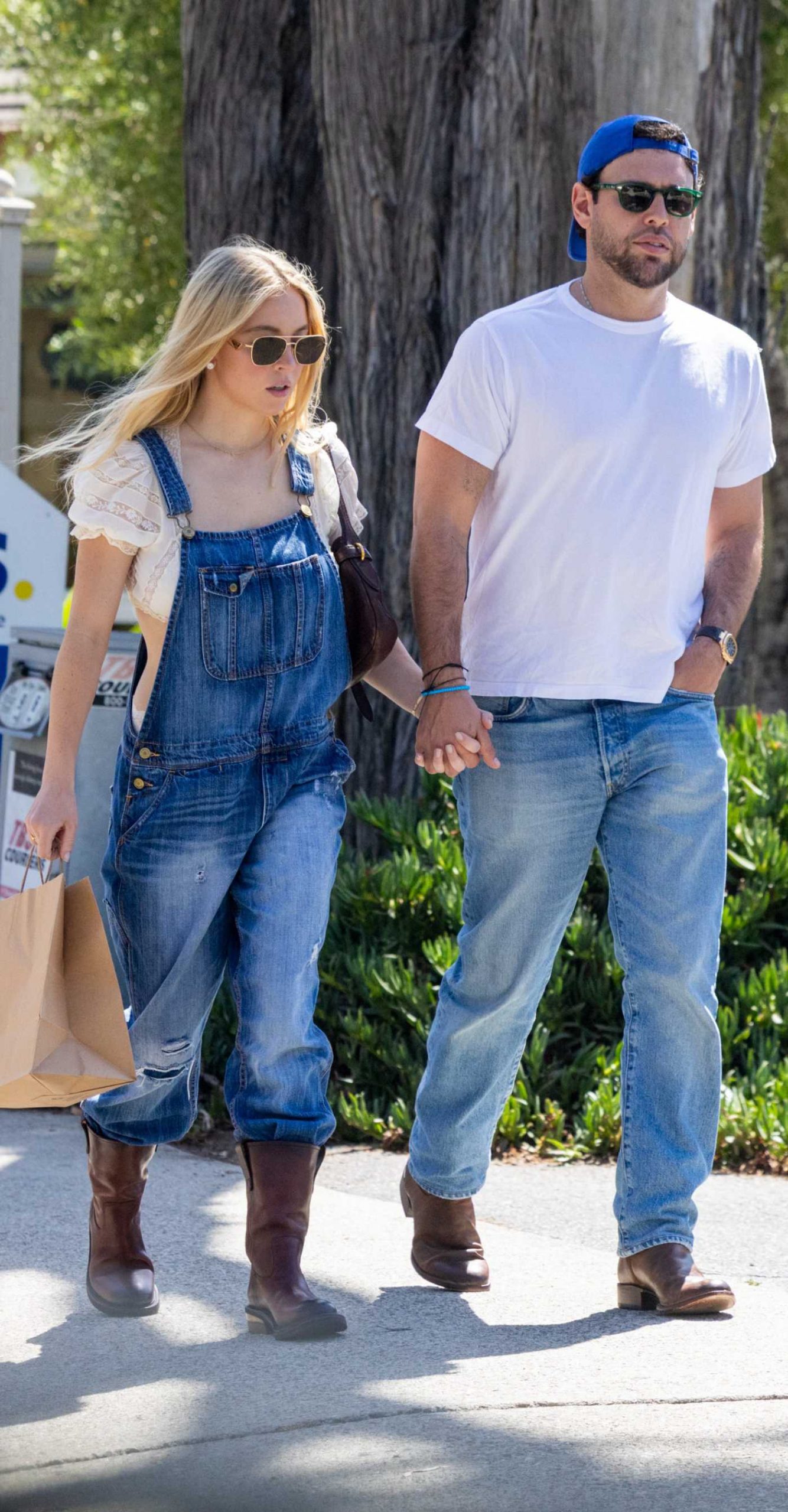 Sydney Sweeney in a Blue Denim Jumpsuit Was Spotted Out with Scooter Braun in Santa Barbara 07/28/2026