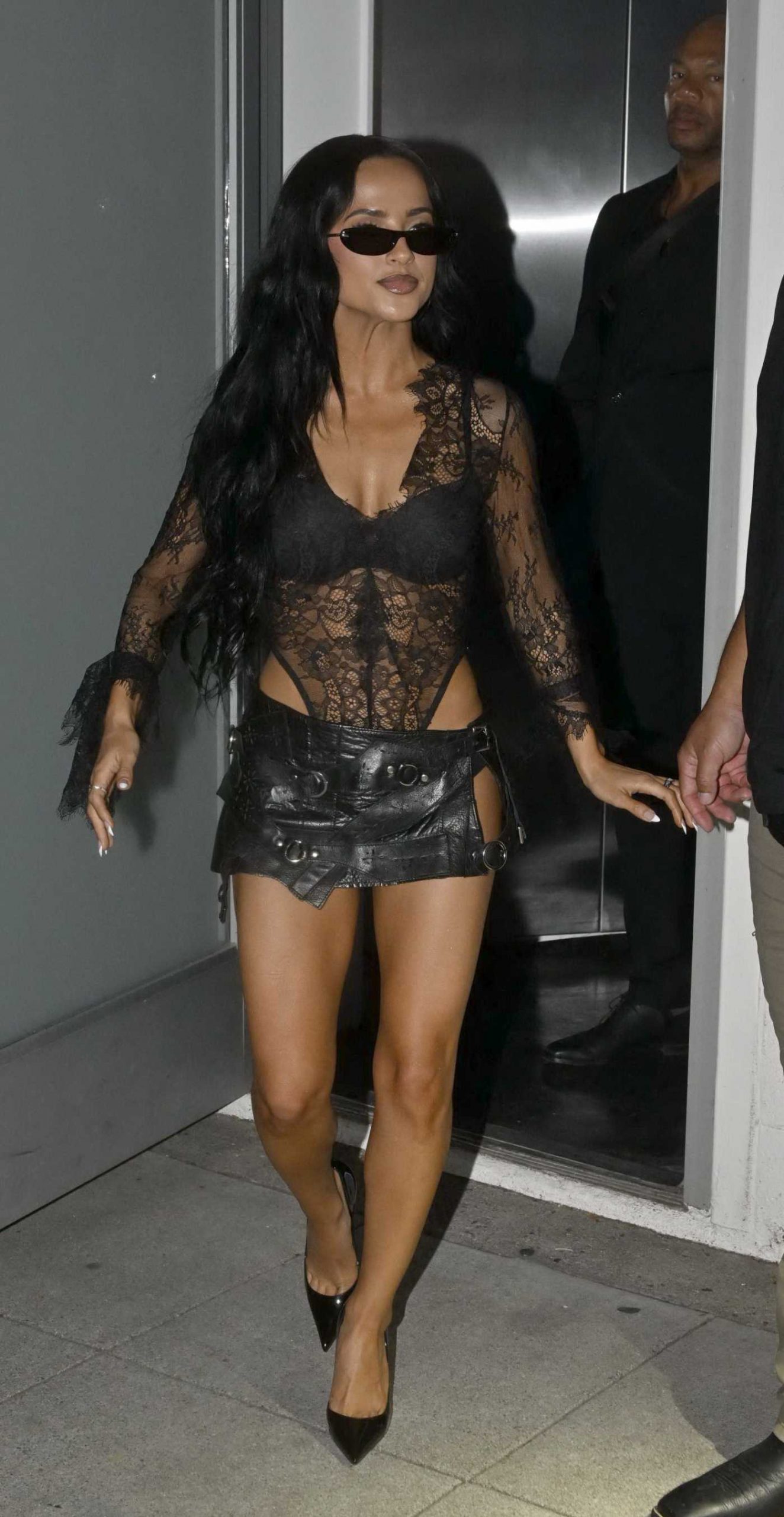Becky G in a Black Ensemble Leaving Nova Studio in Los Angeles 08/13/2026