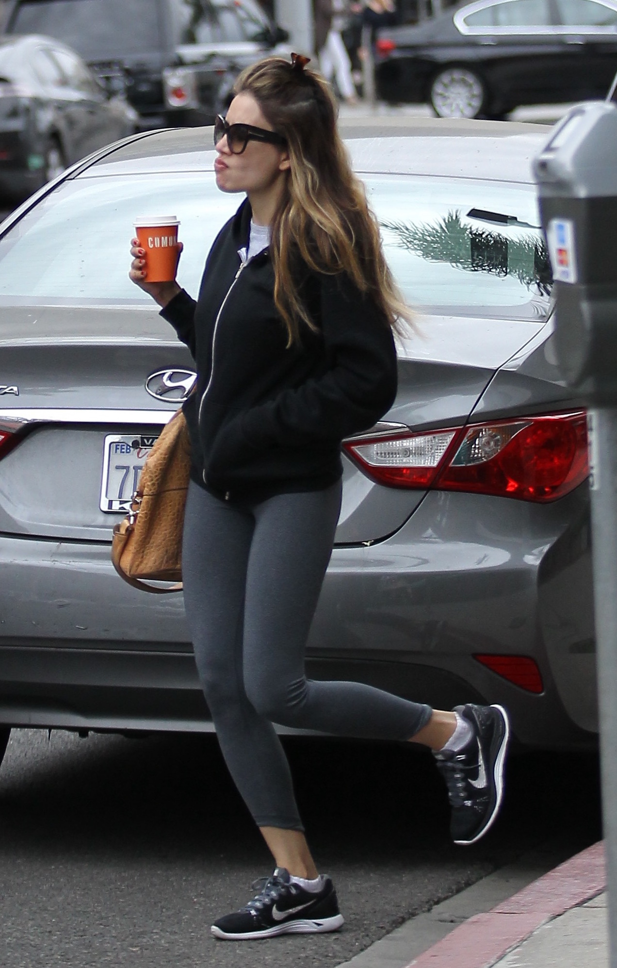 Asifa Mirza in Tights Grabs a coffee out in Beverly Hills-1