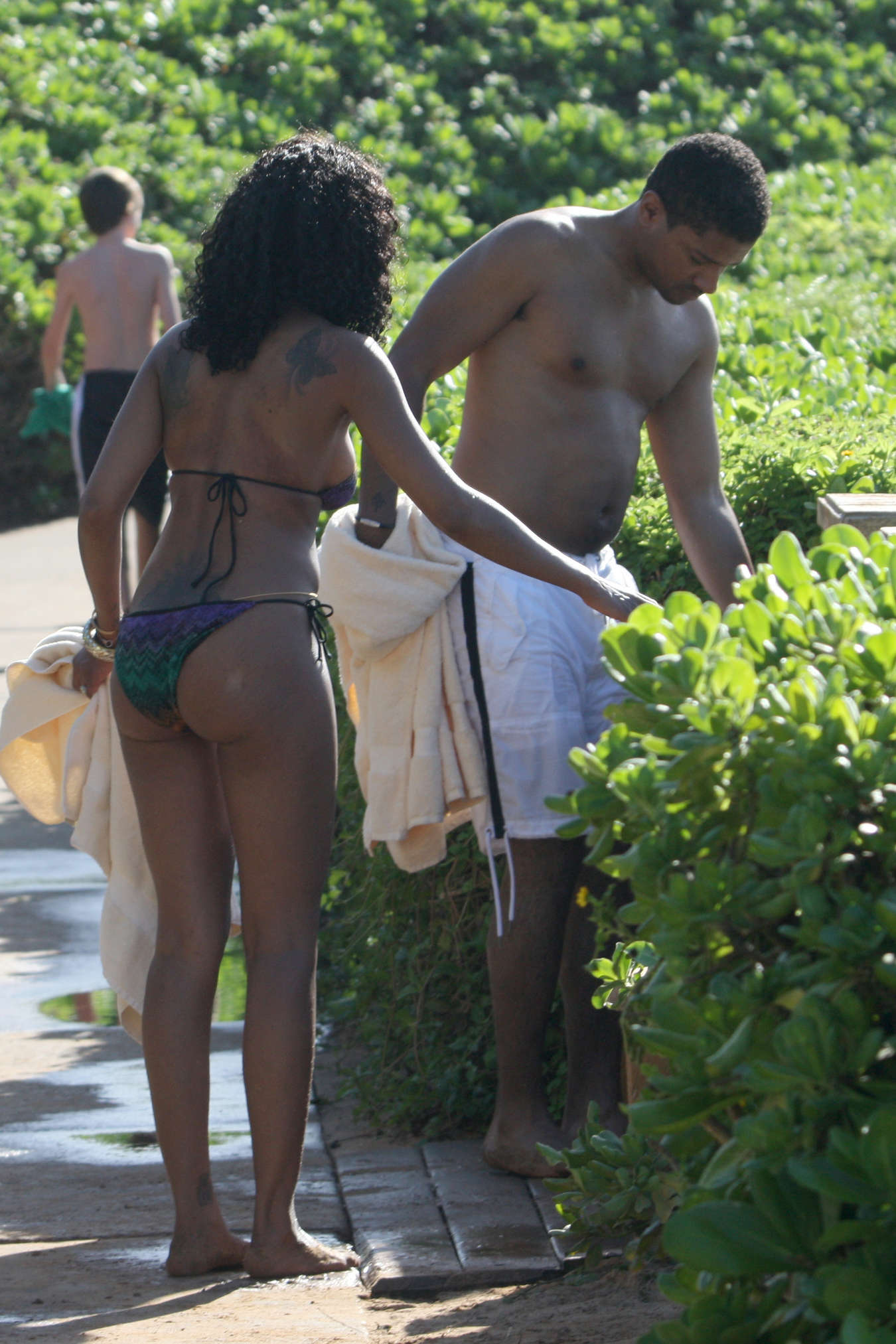 Brandy Norwood Bikini Candids at a beach in Hawaii