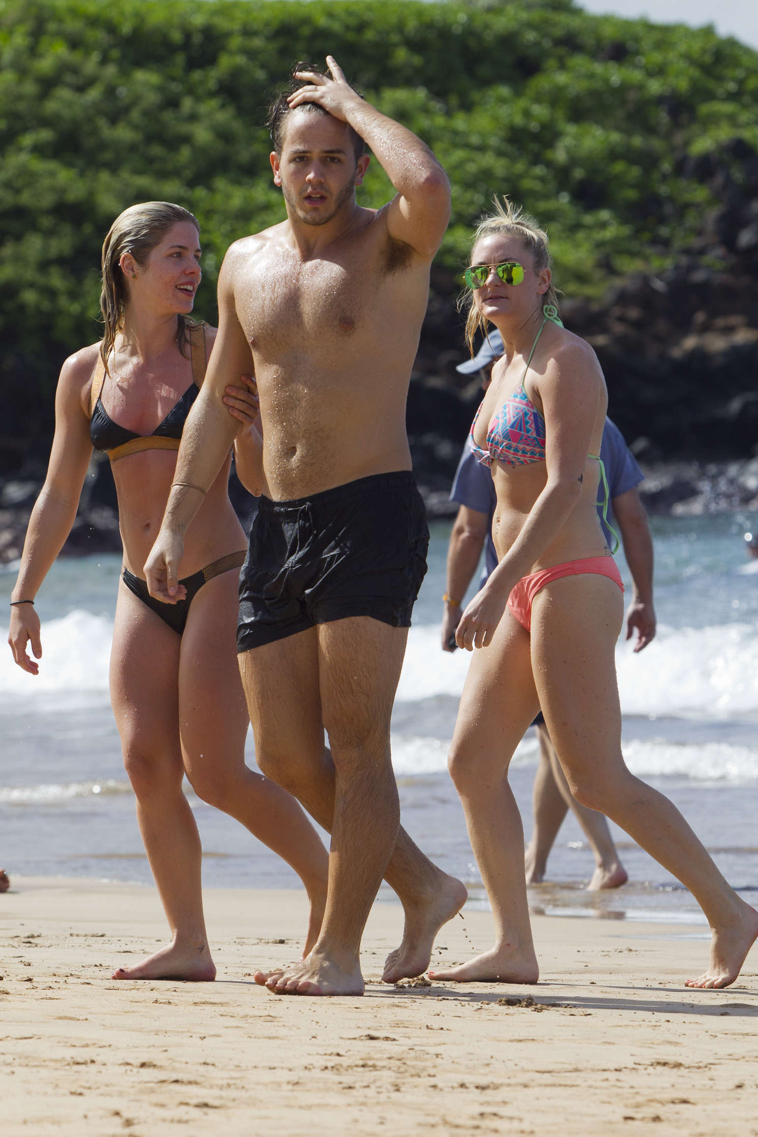 Emily Bett Rickards Bikini Candids in Maui