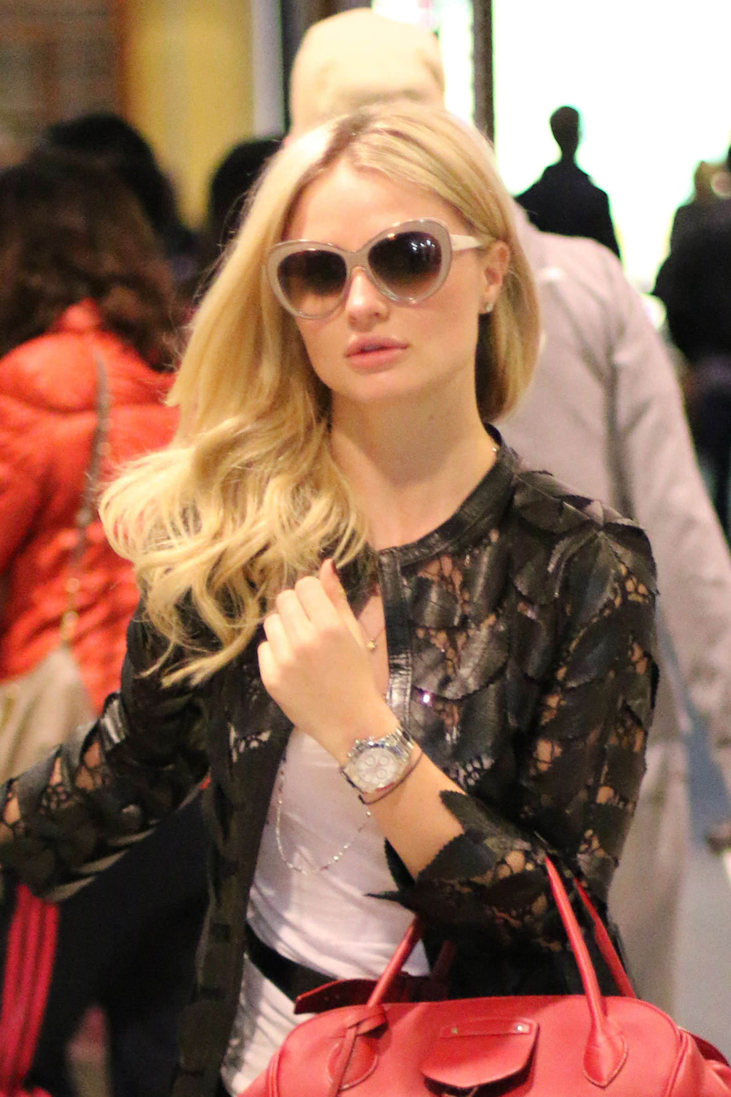 Emma Rigby at airport in Vancouver
