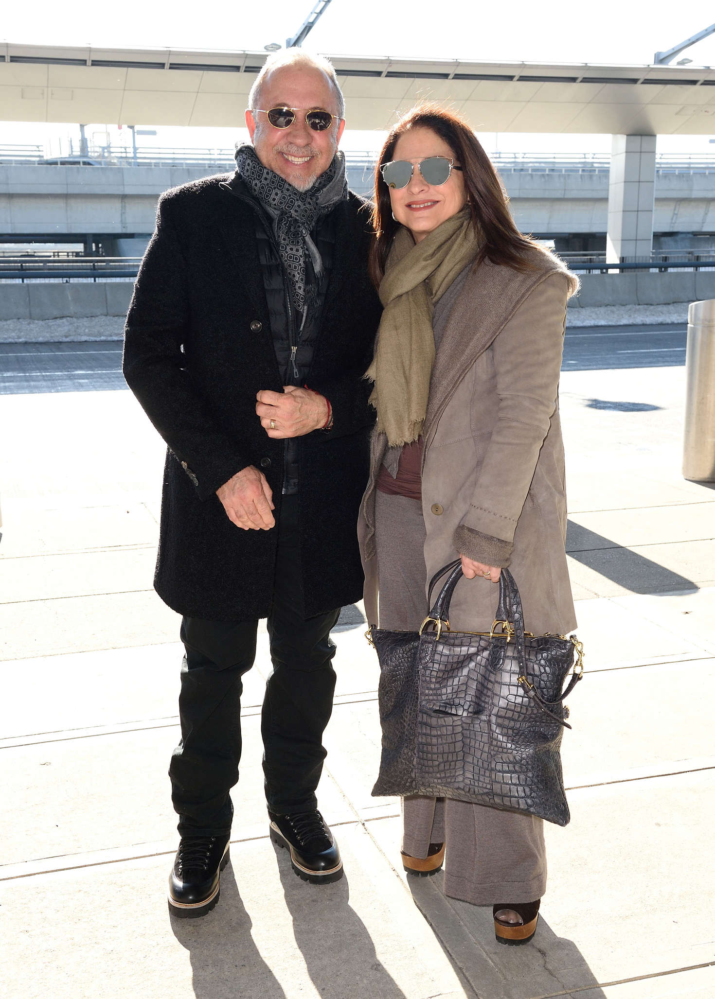 Gloria and Emilio Estefan at JFK Airport in New York