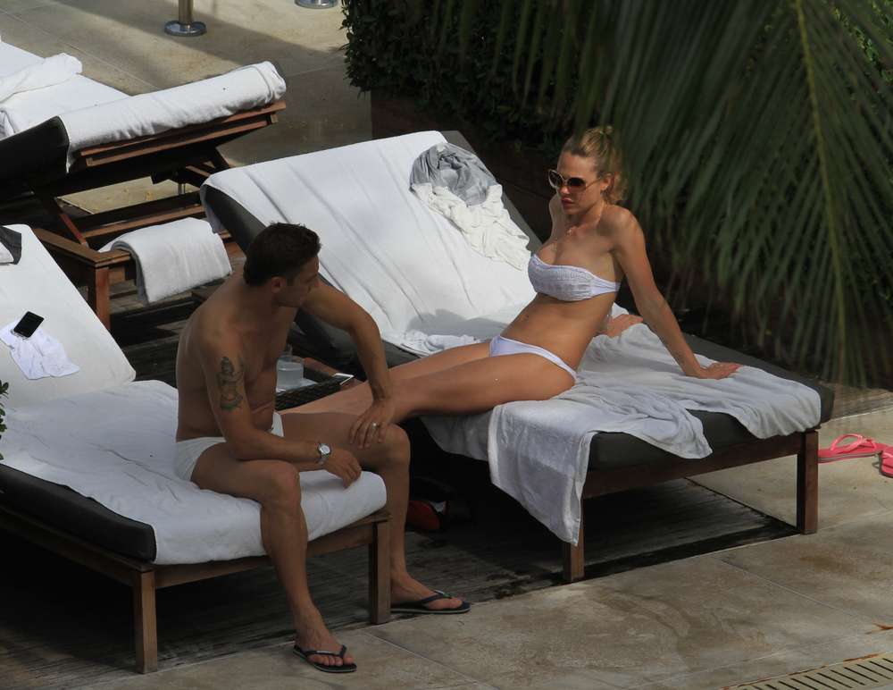 Ilary Blasi In a White Bikini In Miami-1