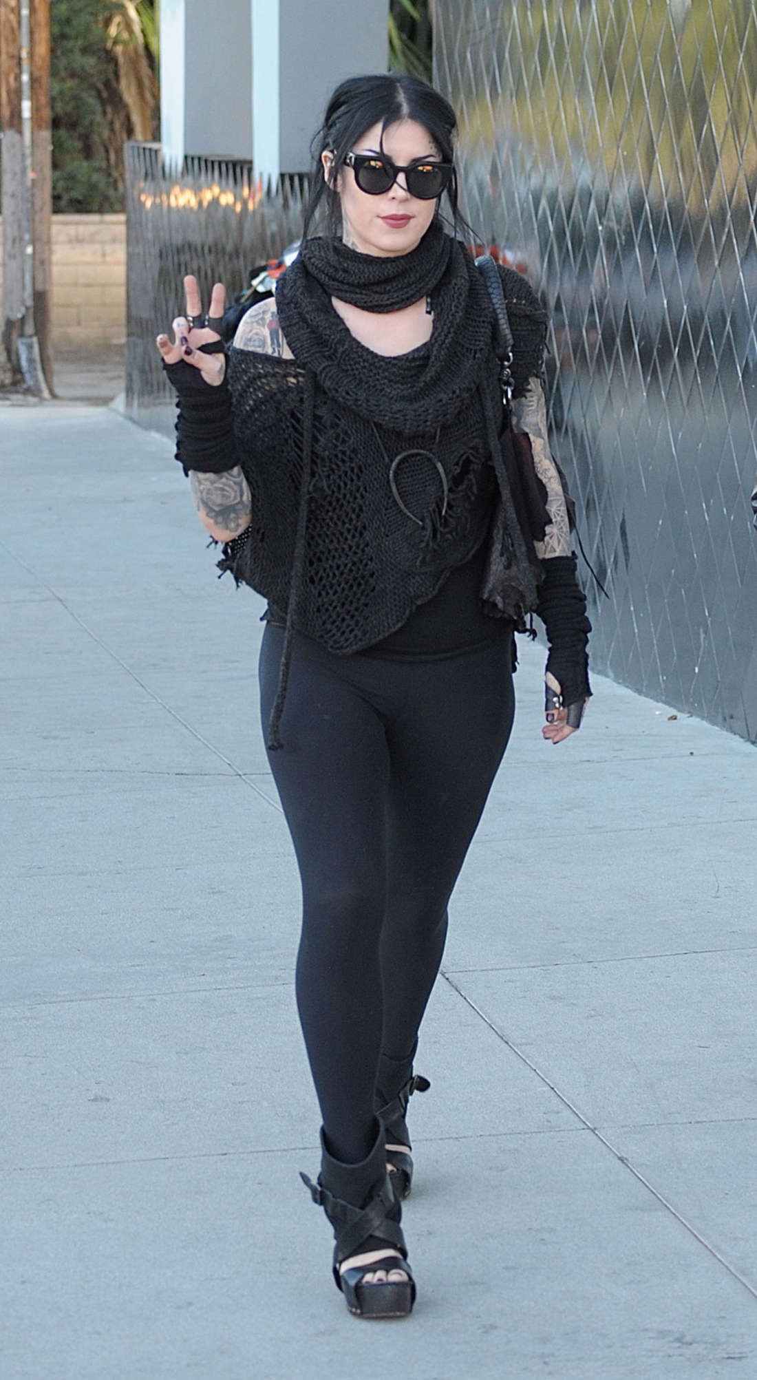 Kat Von D in Tights Shopping in Los Angeles