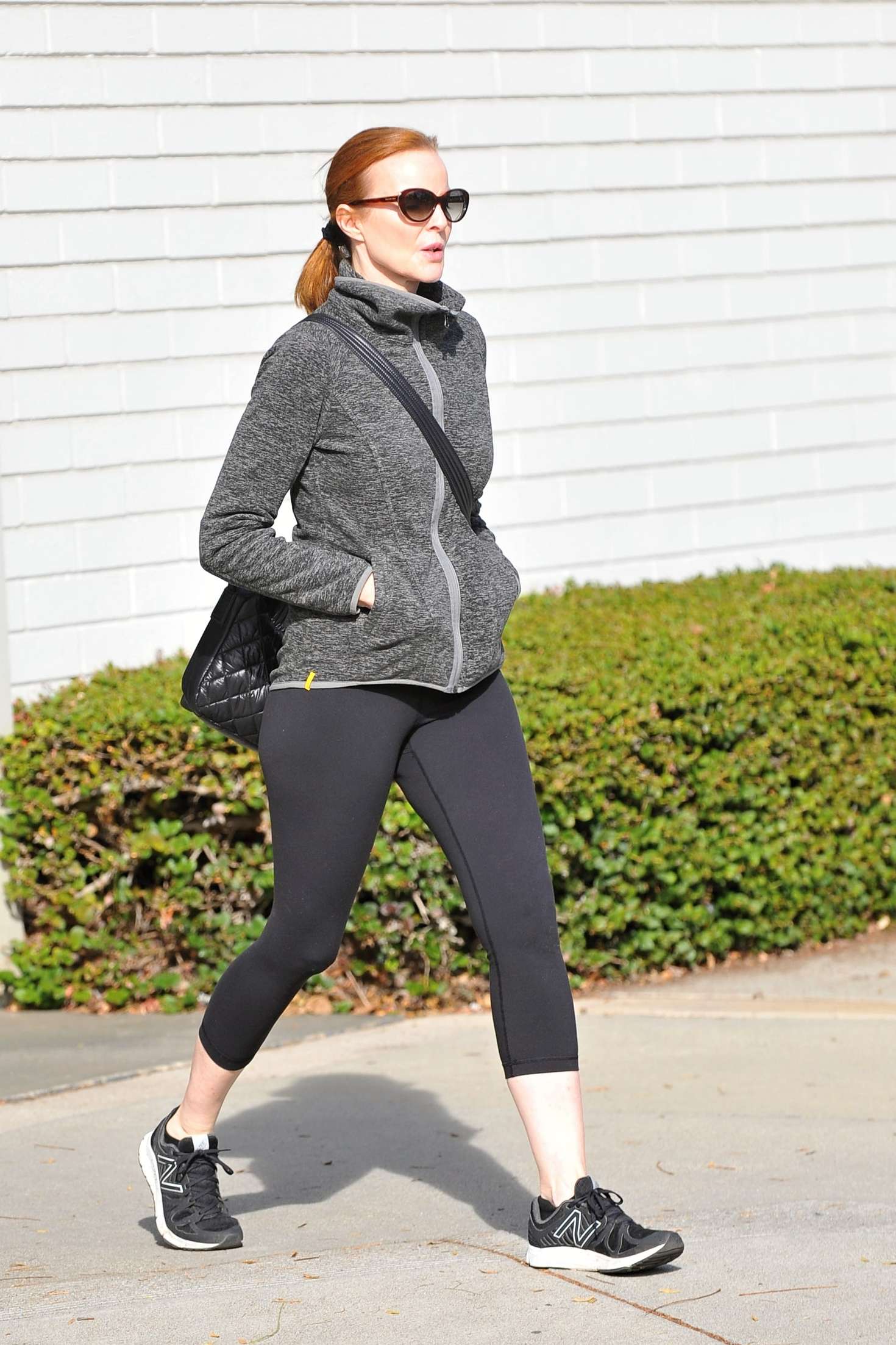 Marcia Cross in Tights going for a walk in Los Angeles
