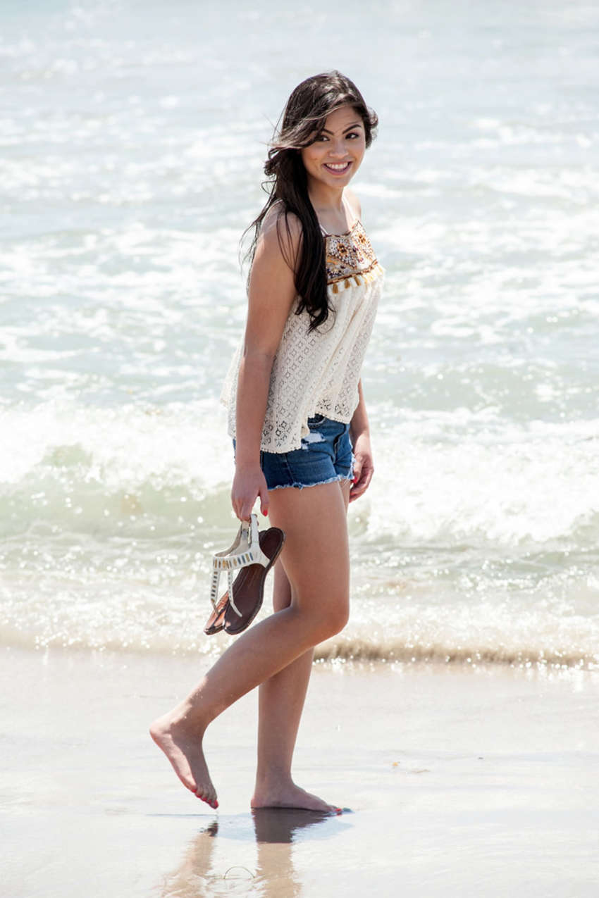 Paola Andino at the beach in Santa Monica