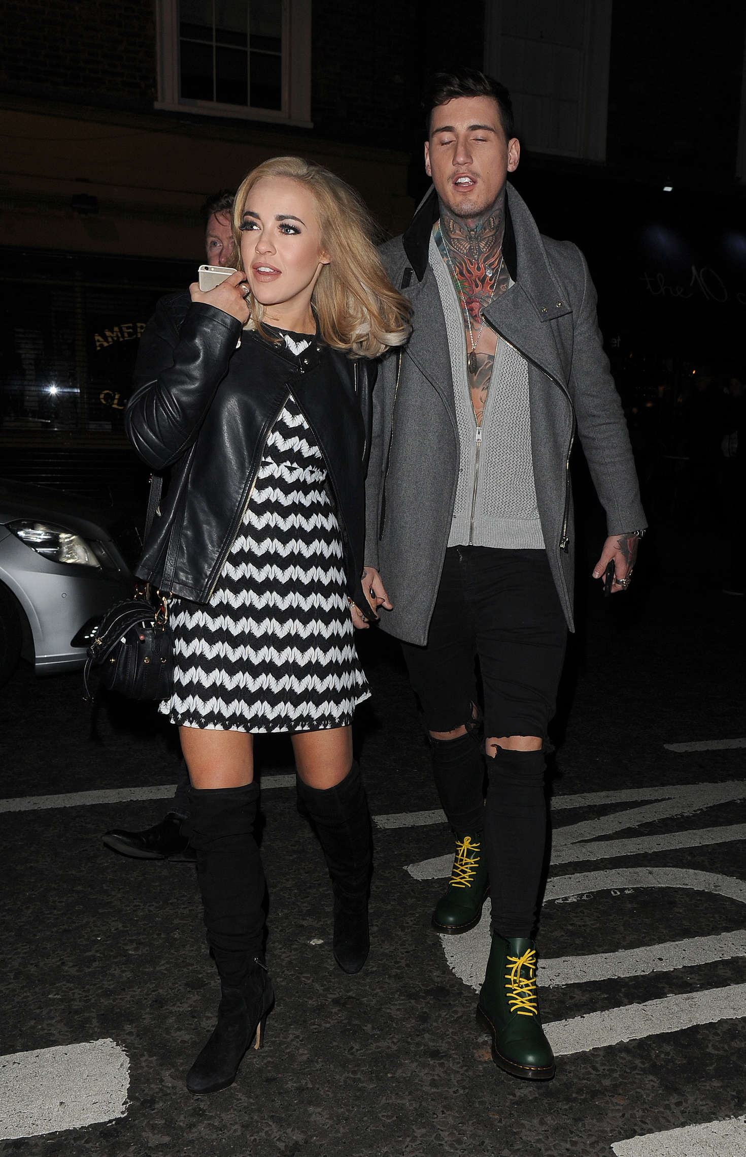 Stephanie Davis night out at Circus cocktail bar in Soho