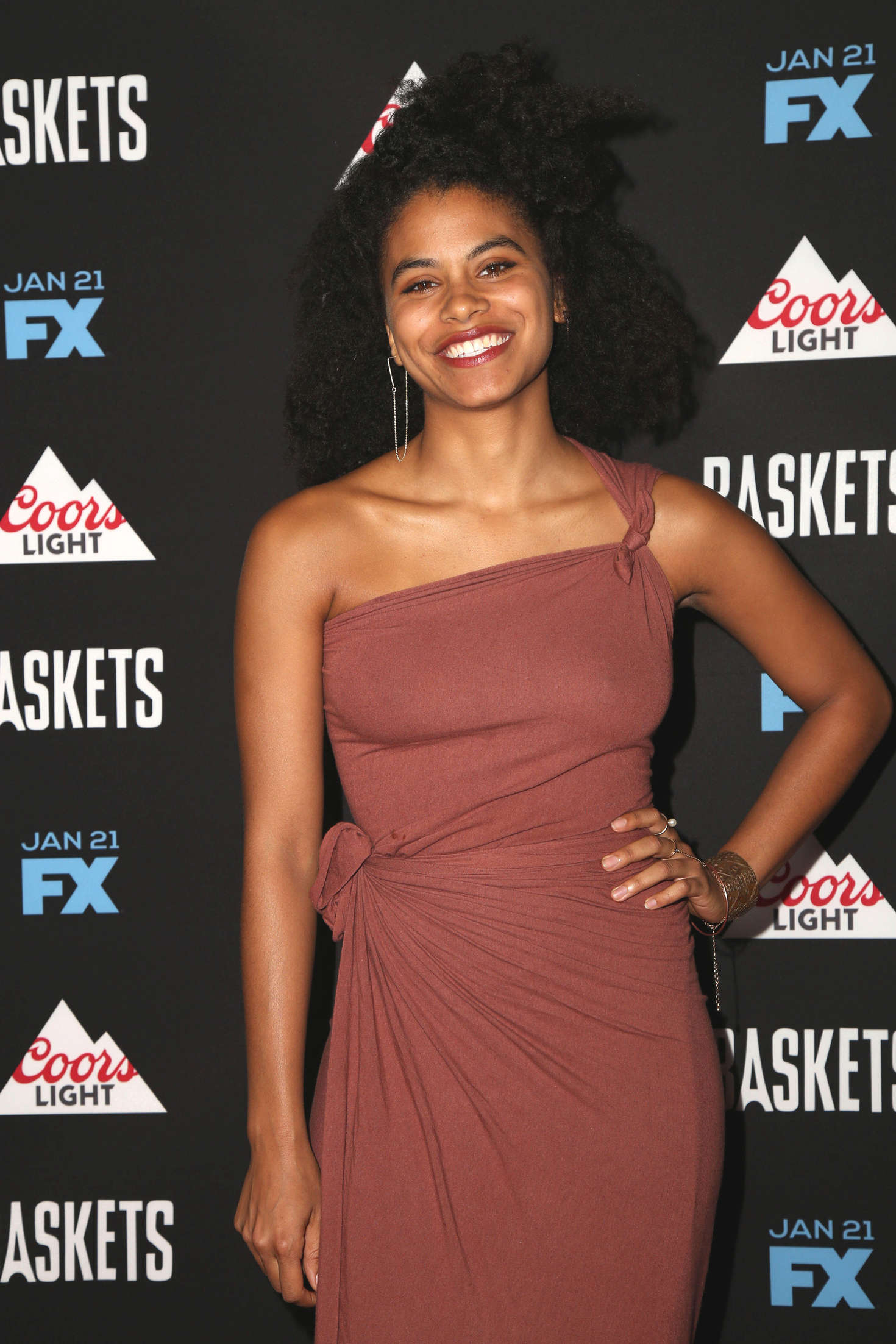 Zazie Beetz Baskets Red Carpet Event at The Pacific Design Center in West Hollywood