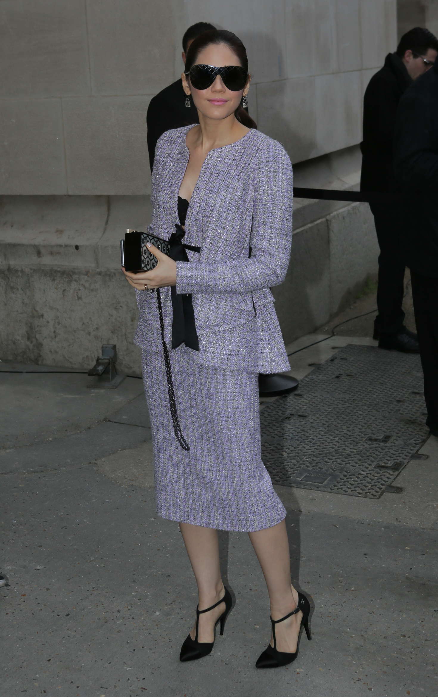 Alessandra Mastronardi Arriving at Chanel Fashion Show in Paris