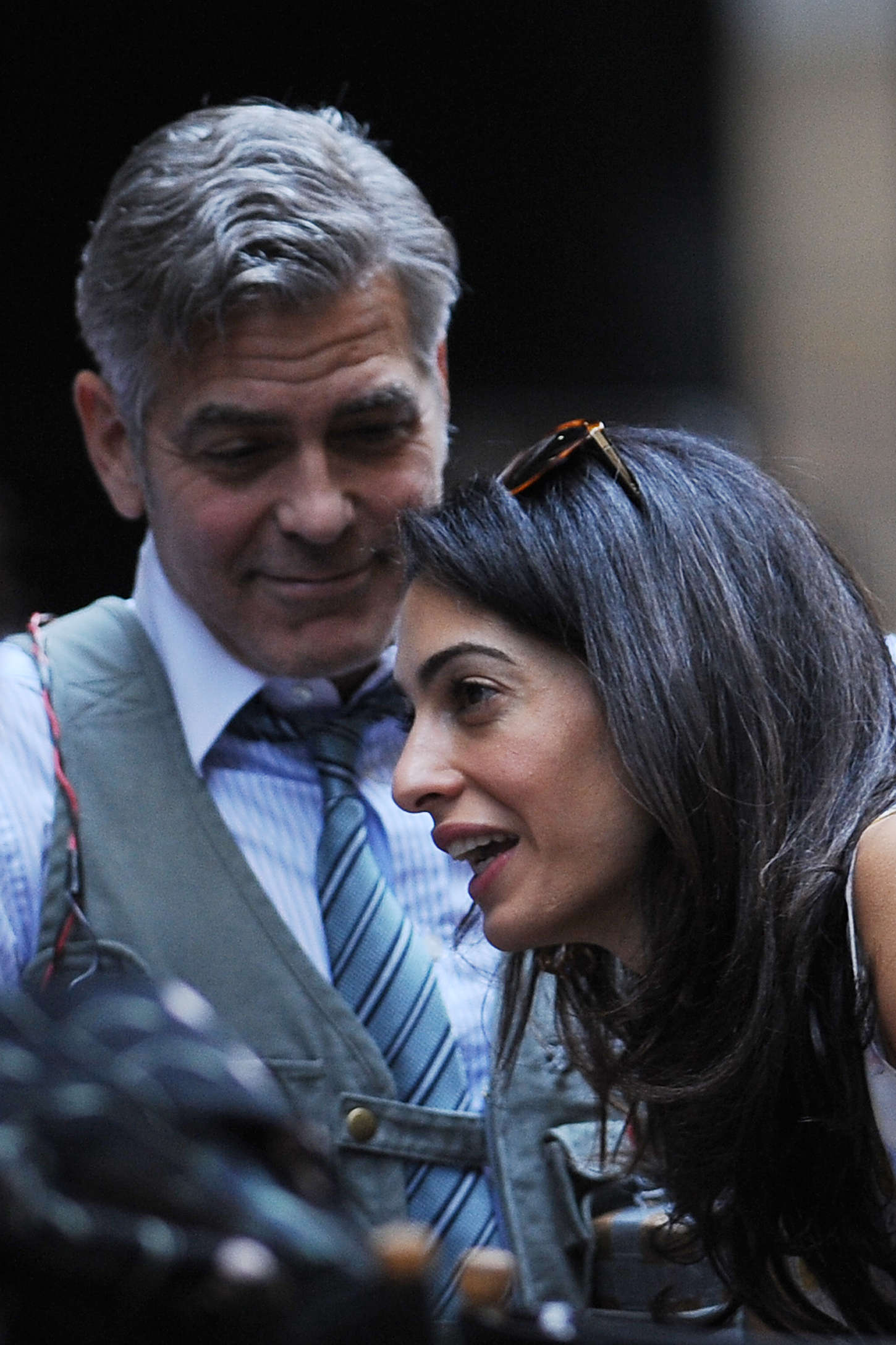 Amal Clooney Visiting the Money Monster set in New York-1