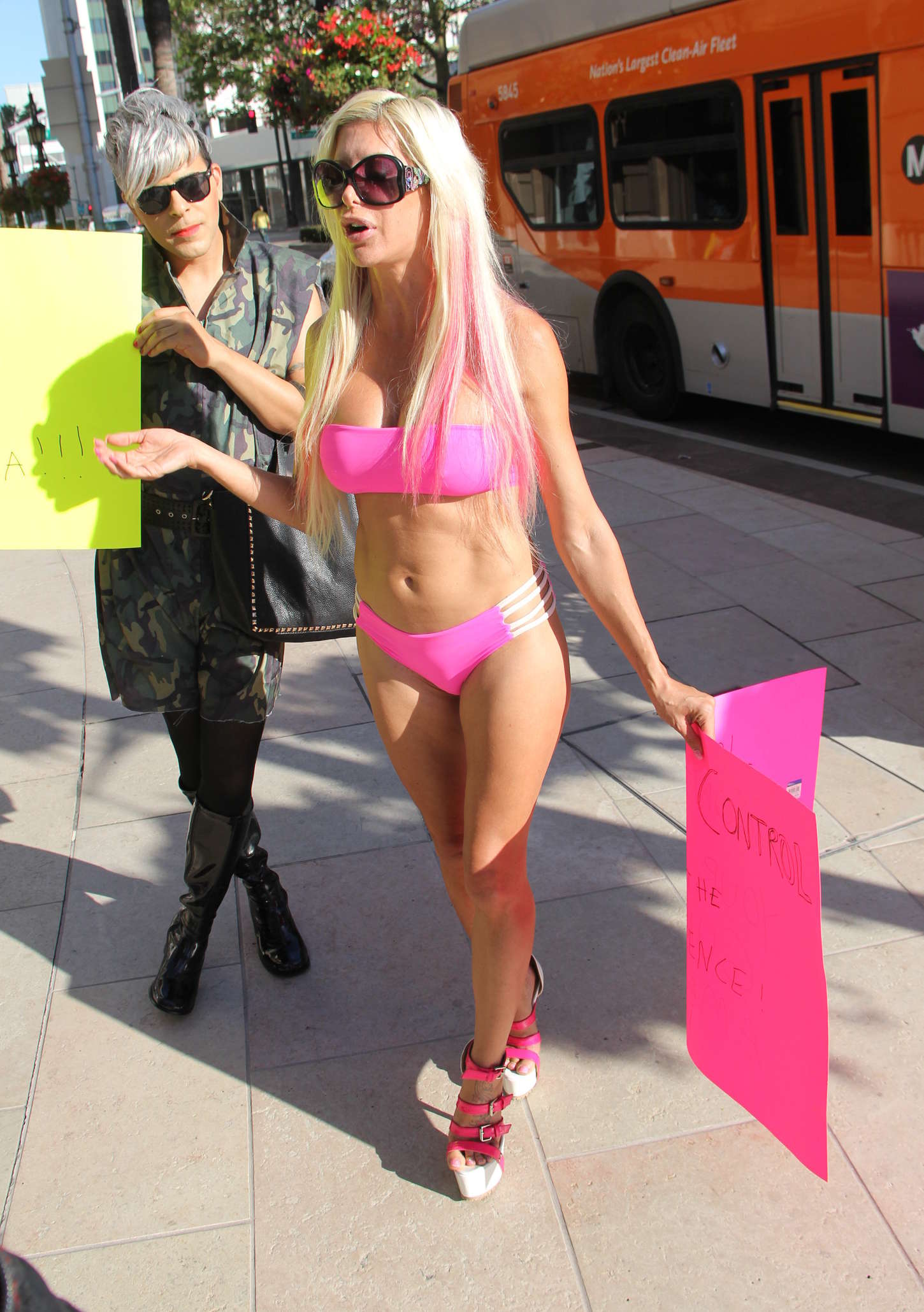 Angelique Morgan in pink bikini in Beverly Hills