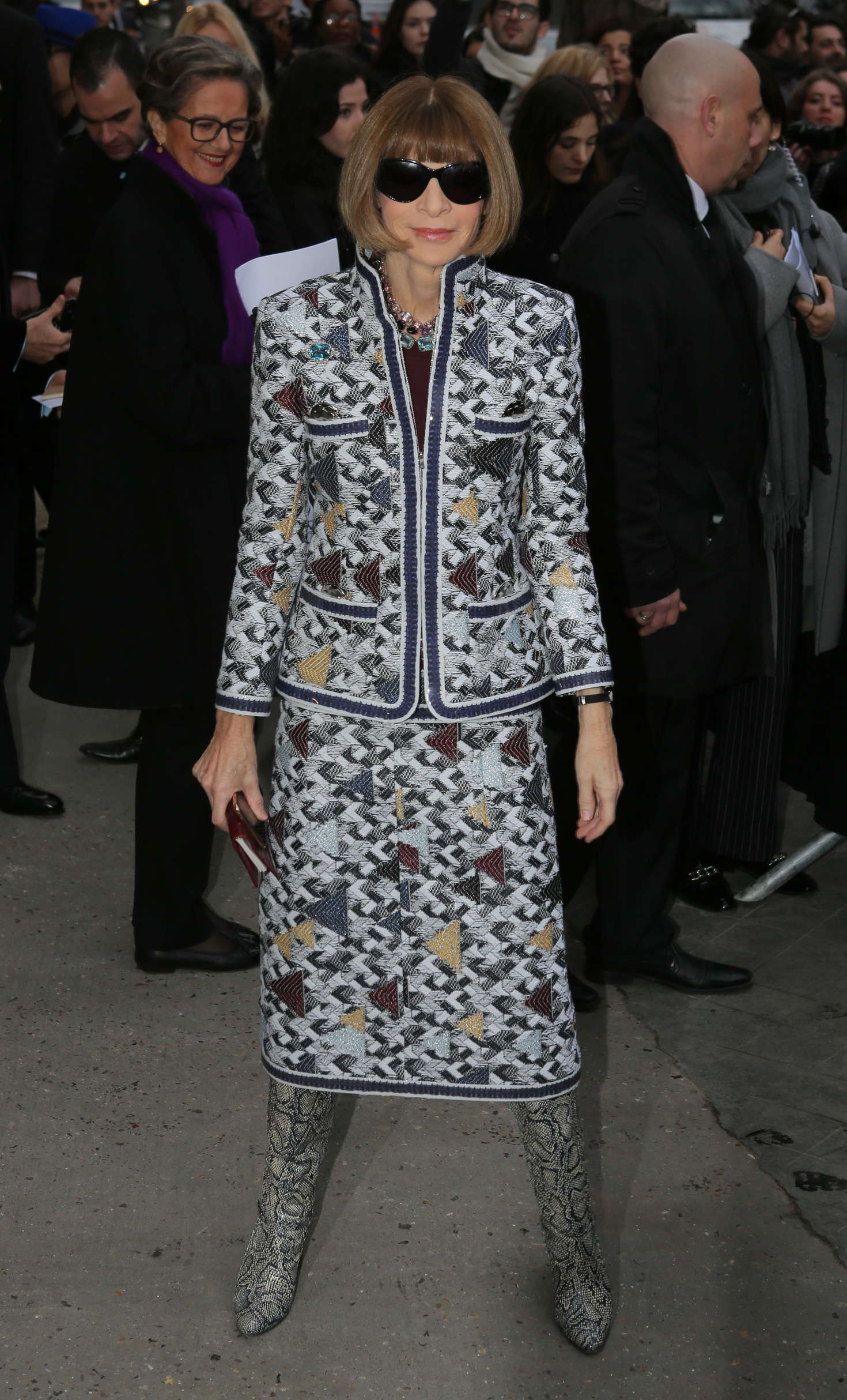 Anna Wintour Arriving at Chanel Fashion Show in Paris