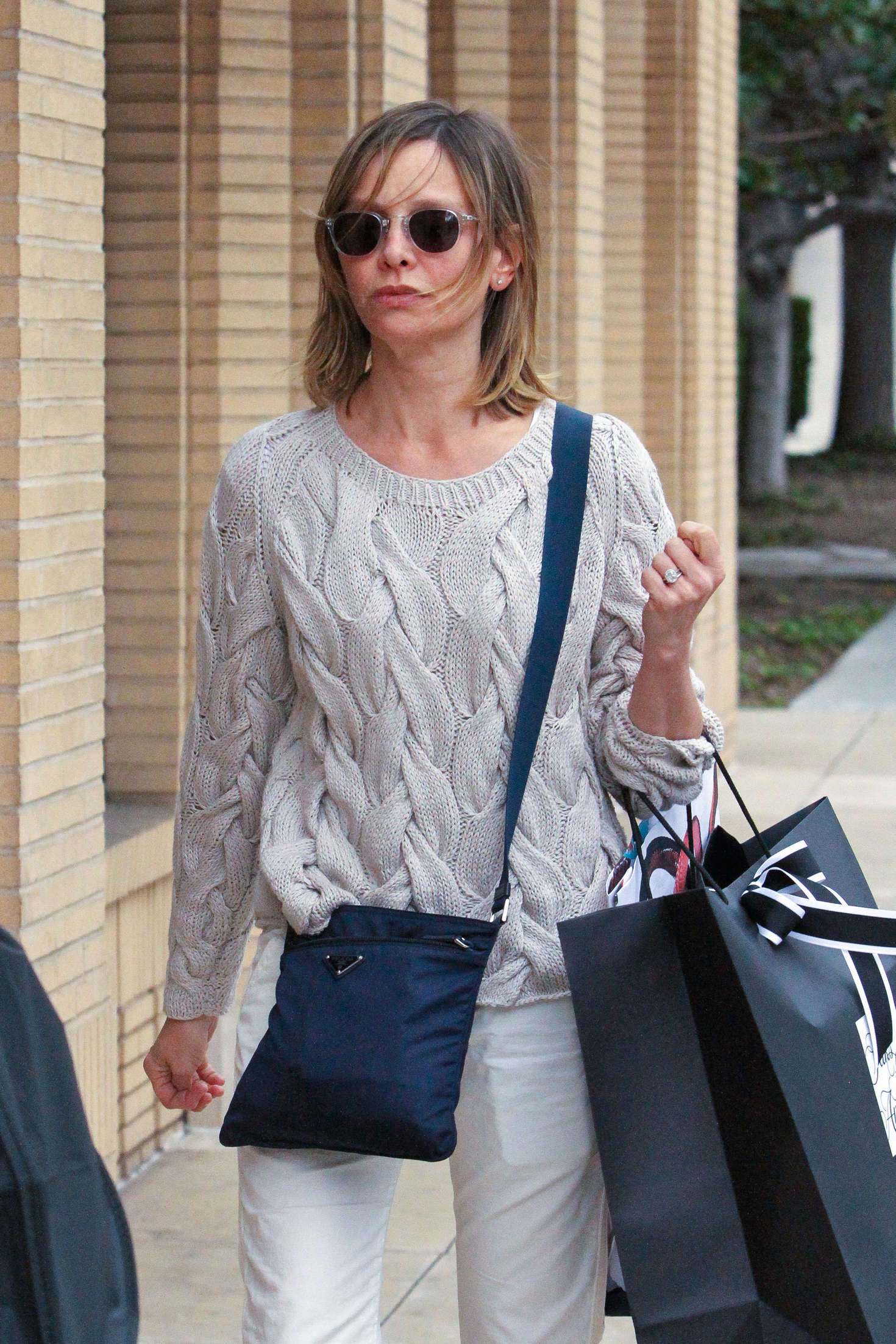 Calista Flockhart Shopping at Saks Fifth Avenue in Beverly Hills