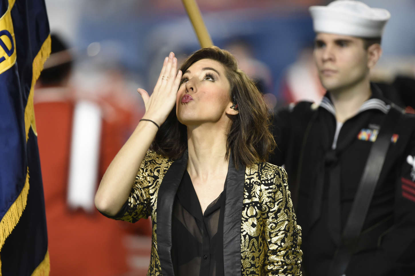 Christina Grimmie Sings The National Anthem at Sun Life Stadium in Miami-1