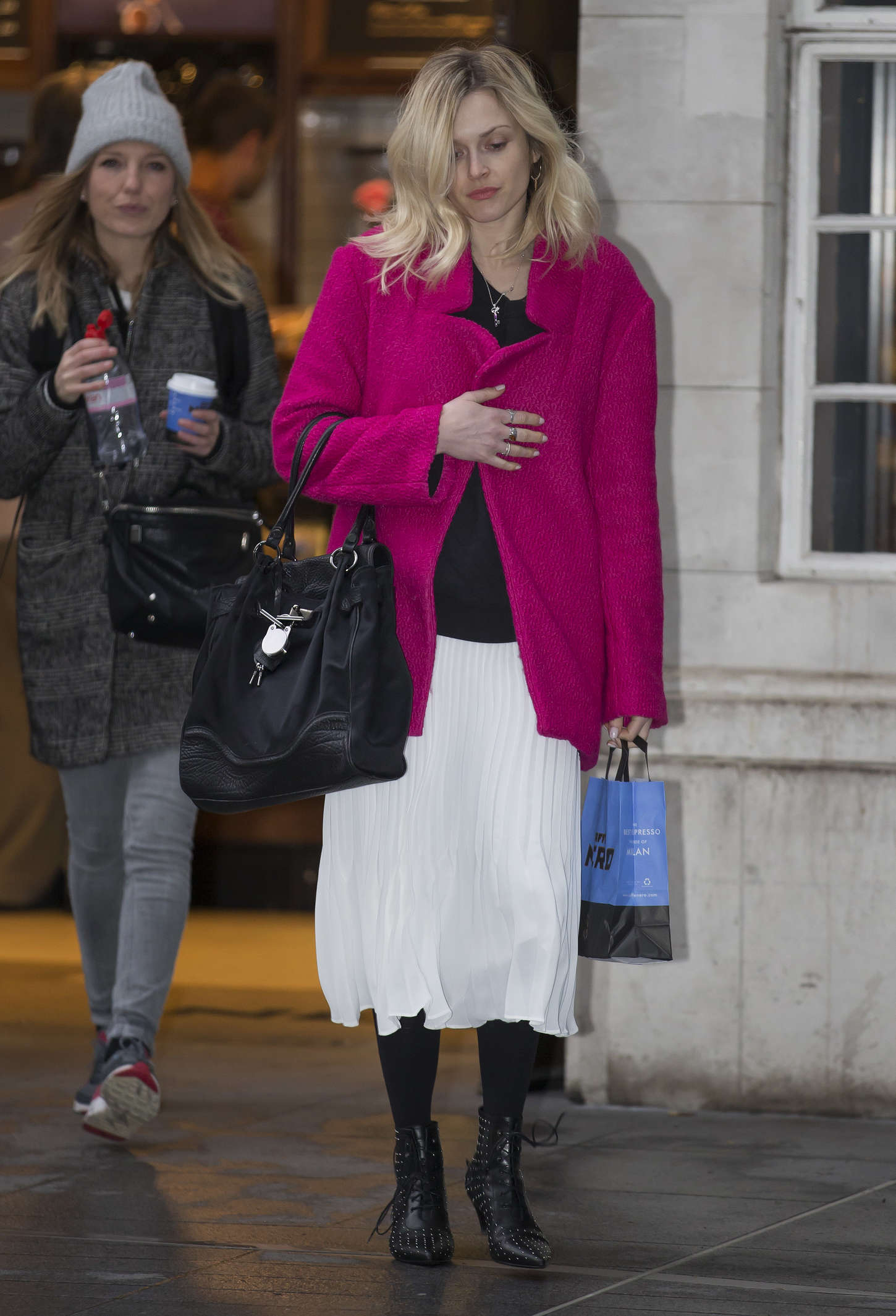 Fearne Cotton in White Skirt at BBC Radio studios in London