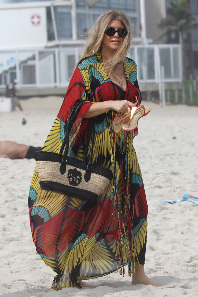 Fergie at the beach in Sao Paulo