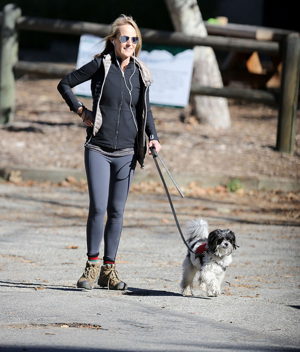 Helen Hunt Walking her dog in Los Angeles