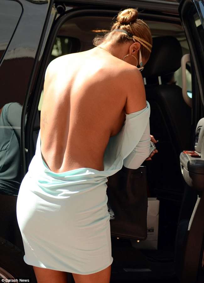 Jennifer Nicole Lee White Short Dress Candids in Miami