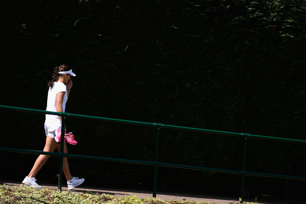 Laura Robson at a practice session Wimbledon
